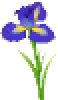 In this example, we reconstruct a blue iris bitmap from an array of 0x-prefixed hexadecimal RGB bytes and leave byte-format detection in automatic mode. The 50 inner arrays correspond to the 50 image rows, with 29 pixels in each row, so the nested structure preserves the original layout. We enlarge each source pixel into a 2-by-2 block and produce a 58×100 BMP. (Source: Vecteezy.com.)