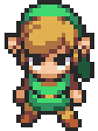 In this example, we load a pixel sprite of Link from The Legend of Zelda and change its channel order from RGB to BGR. Standard 24-bit BMP pixel data stores the three color bytes as blue, green, and red. Therefore, this conversion recreates how the sprite would look if that BGR byte sequence were displayed directly as RGB channels without being decoded: the warm gold and brown tones become blue, while much of Link's green clothing stays green because the middle channel keeps its position. (Source: Nintendo.)