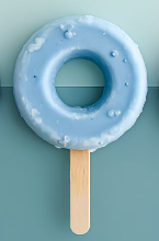 In this example, we load a BMP with three pastel donut-shaped popsicles and crop out the one in the middle. We place a 145-by-220-pixel rectangular crop at the horizontal position 74 and the vertical position 140. The new BMP contains only the middle donut, while the other two are removed. (Source: Pexels.)