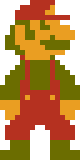 In this example, we turn a decimal RGB byte array into a Super Mario bitmap sprite. The automatic mode recognizes the decimal byte notation, while the line breaks already divide the array into rows and supply the image width, so the width option stays empty. We set pixel size to 5, enlarging every source pixel into a crisp 5-by-5 block and producing a clean 80-by-160 BMP sprite. (Source: Nintendo.)