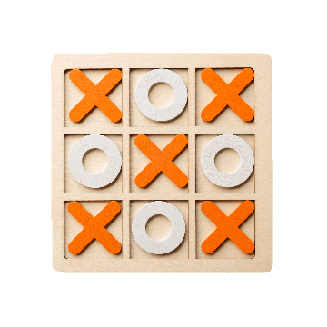 In this example, we make the wooden table transparent in a BMP photo of a tic-tac-toe board game. The wooden X pieces have almost the same orange color as the table surface, so regular color removal would also erase parts of the game. To avoid that, we enable the option that clears only matching border-connected areas. With 36% color matching, the surrounding table becomes transparent, while the tic-tac-toe pieces stay visible. (Source: Vecteezy.com.)